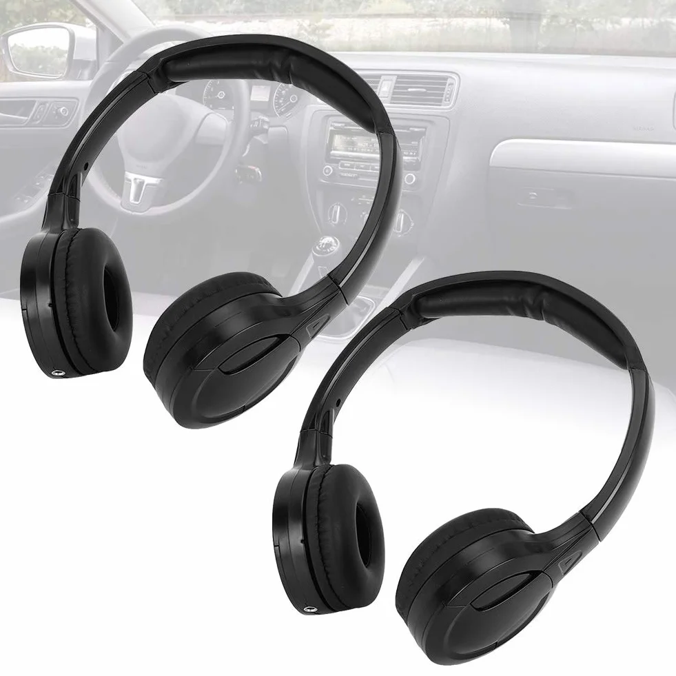Qiilu Espace 4, 2-Kanal-Stereokopfhörer mit kabellosem Infrarot für die Kopfstütze im Auto, DVD-Player im Wohnwagen, kabellose Uconnect-Telefone, U Connect, Infrarotkopfhörer