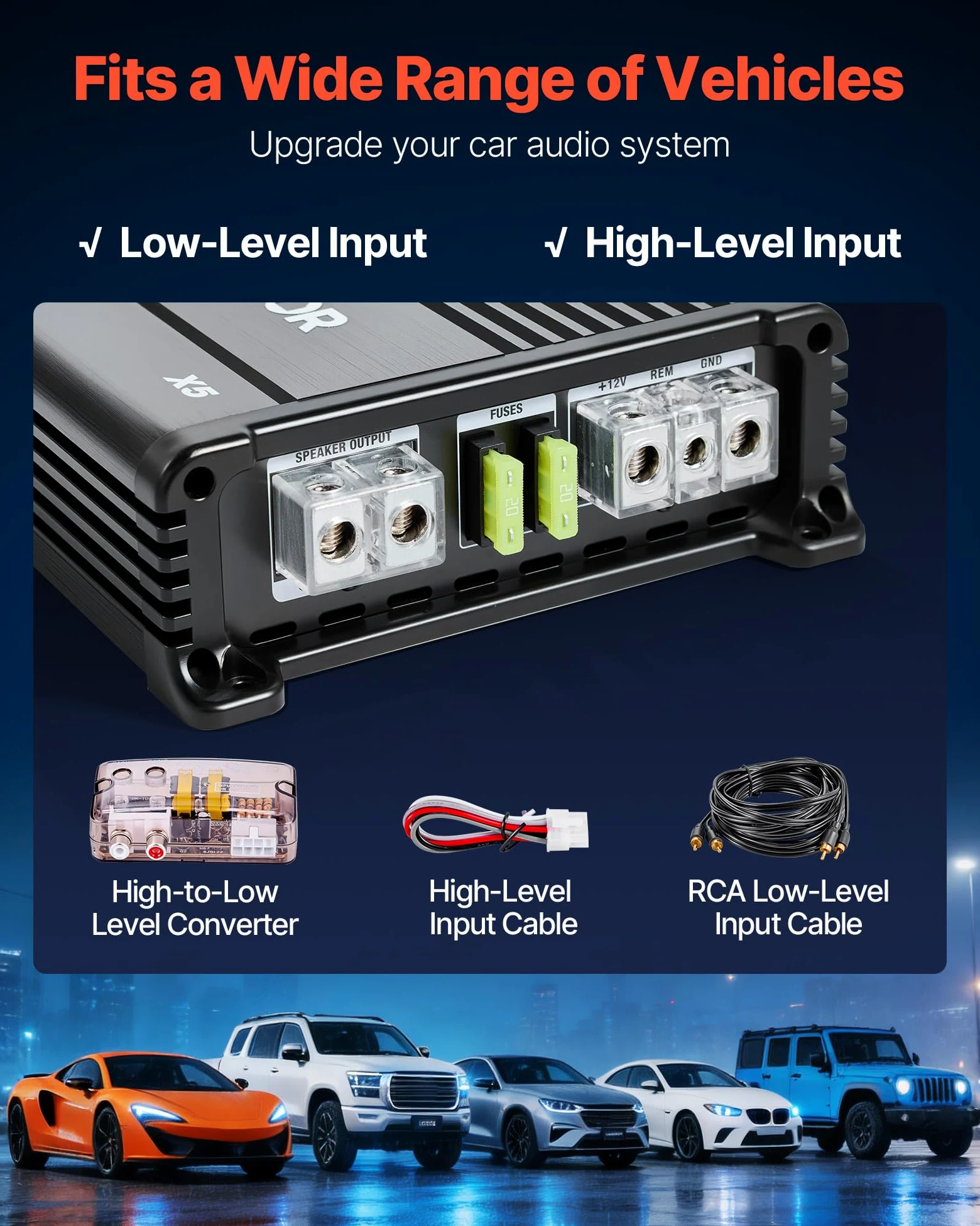 VEVOR Auto Subwoofer Set mit Bestücktem Gehäuse 305 mm, Dual-Subwoofer- und Verstärkerpaket 490 W RMS, mit Separatem Verstärker & Verkabelungssatz, Leistungsstarkes Car Audio Soundsystem für PKW & SUV