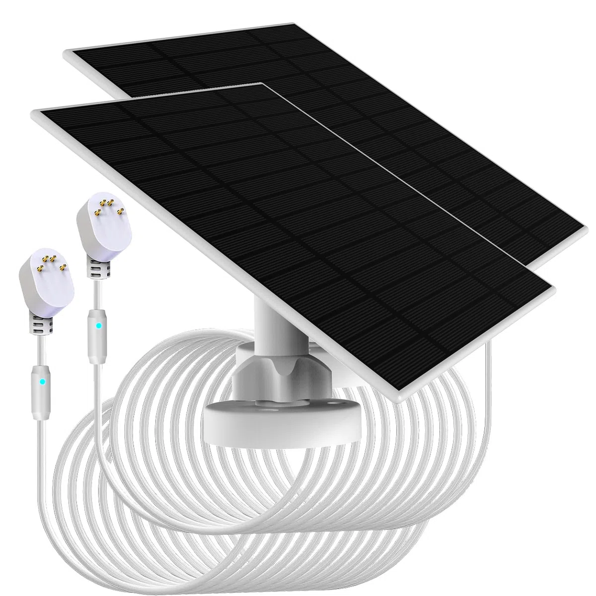 2 Stück, verbessert, mit Ladewarnung, Atemlicht. 6 W Solarpanel, kompatibel mit Google Nest-Kamera für den Innen- und Außenbereich und 2. Generation (Akku-Version), einfache Installation, IP66, 4 m