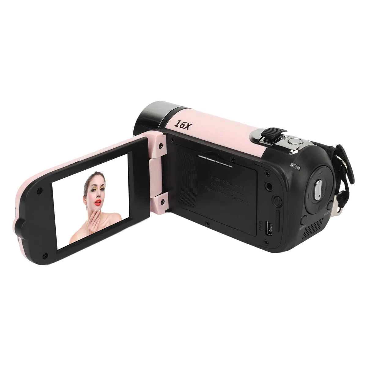 ASHATA D90 Videokamera Camcorder, 1080P 16 MP Digitalkamera Recorder, 2,4 Zoll Drehbarer Bildschirm, 16 facher Digitalzoom Camcorder Kamera mit Fülllicht ()