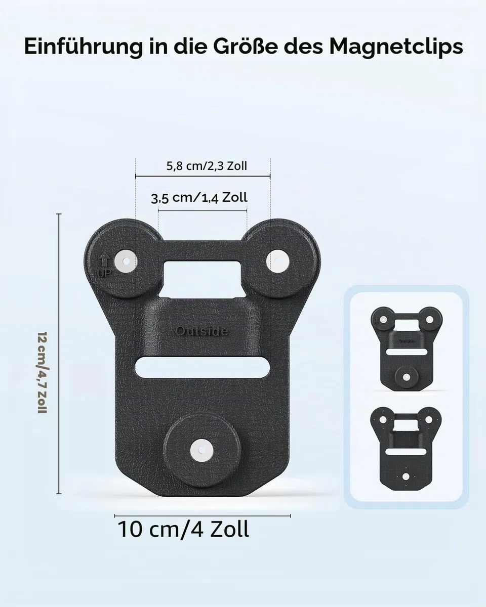 BOBLOV Magnetische Halterung für Körperkamera, 6-Magnet-Stil, Universeller Magnetischer Saugnapf-Clip, aus schwarzem Silikon, haftet an der Kleidung für universelle Body Cam Aller