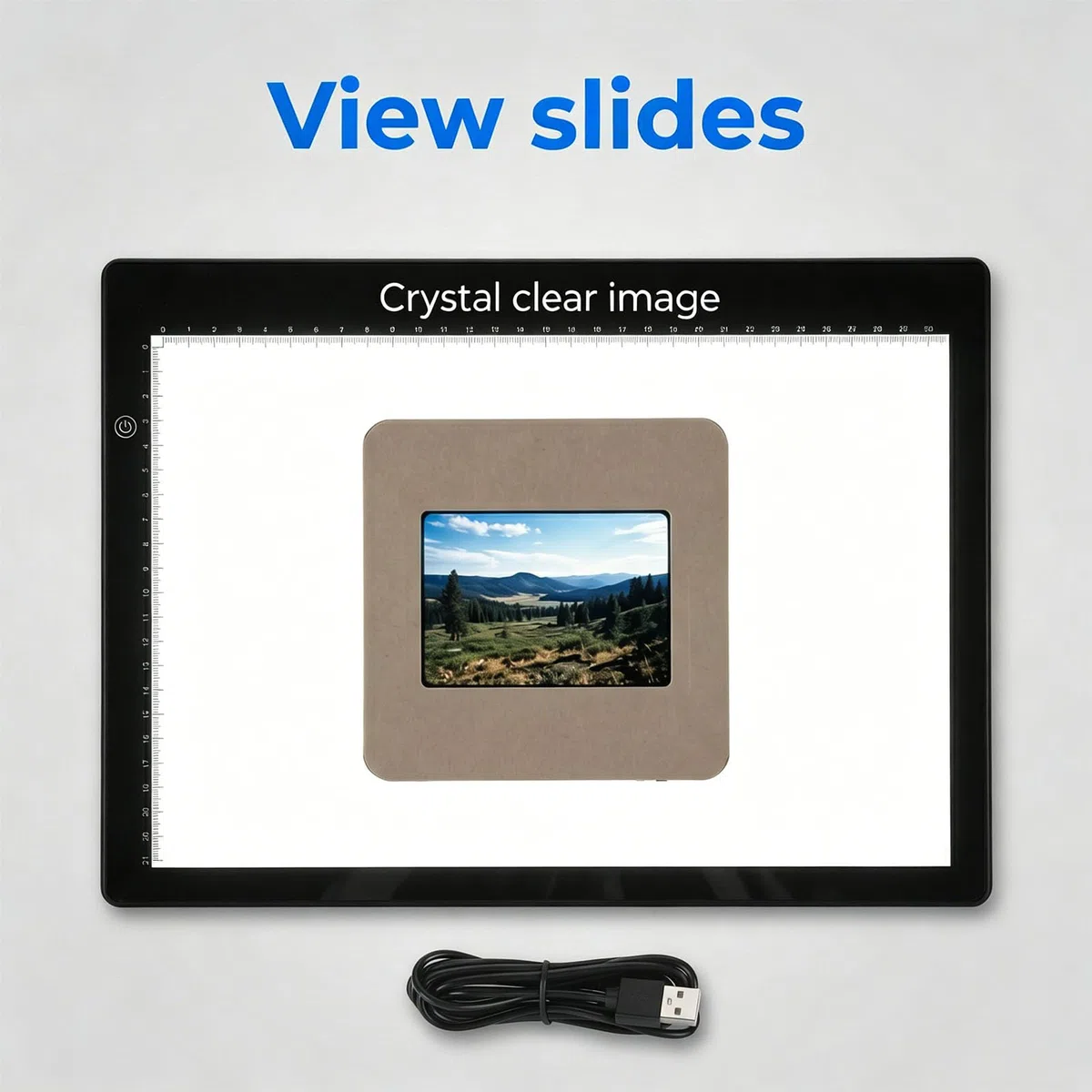 Yctze Diabetrachter, Ultraflacher LED-Lichtkasten Im -Format, Scanner mit 3 Helligkeitsstufen und APP-Bearbeitung, Ideal für Filmnegative und Dias, USB-betrieben, 13,7 X 9,8 Zoll