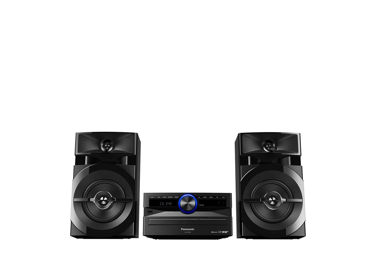 Panasonic SC-UX104EG-K CD-Micro-Musik (Bluetooth, Tuner (DAB+/FM), USB, AUX-IN, DJ Jukebox, 300 Watt RMS) schwarz