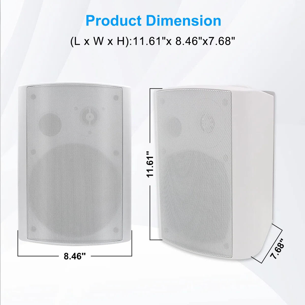 Herdio 6,5 Zoll 400 Watt Bluetooth Outdoor-Lautsprecher Wasserdicht Außenlautsprecher für Garten,Terrasse, Restaurant (Weiß)