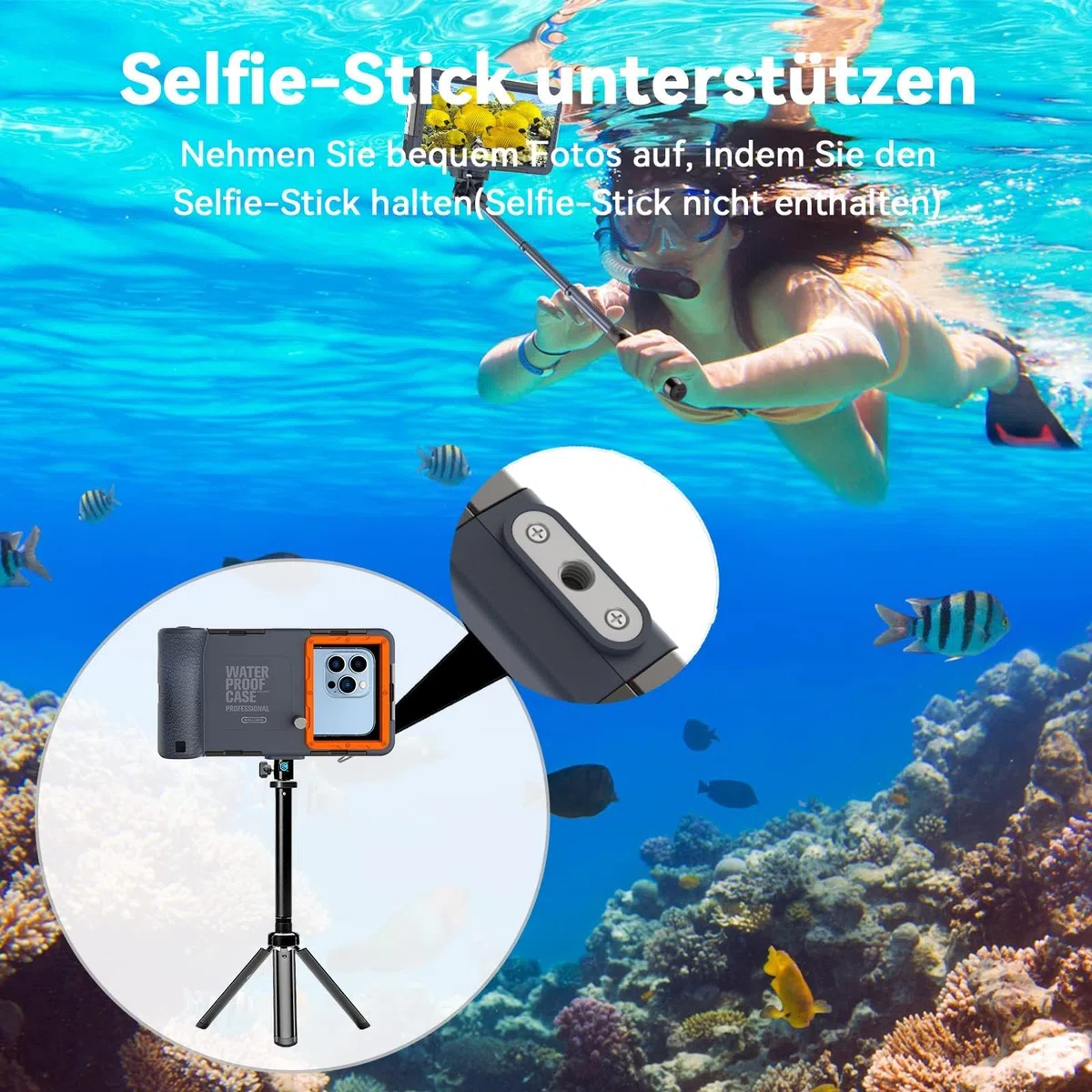 Wasserdichte Handyhülle 15 m Unterwasser-Handyhülle für iPhone 16/15/14/13/12/11 Galaxy S24/S23/S22/S21