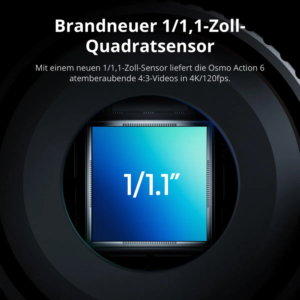 DJI Osmo Action 6 Standard Combo Unterwasser-Action-Cam 1/1,1-Zoll-Quadratsensor 50 GB Speicher Variable Blende f/2,0 bis f/4,0 kältebeständig 4 Std. Akkulaufzeit 8K