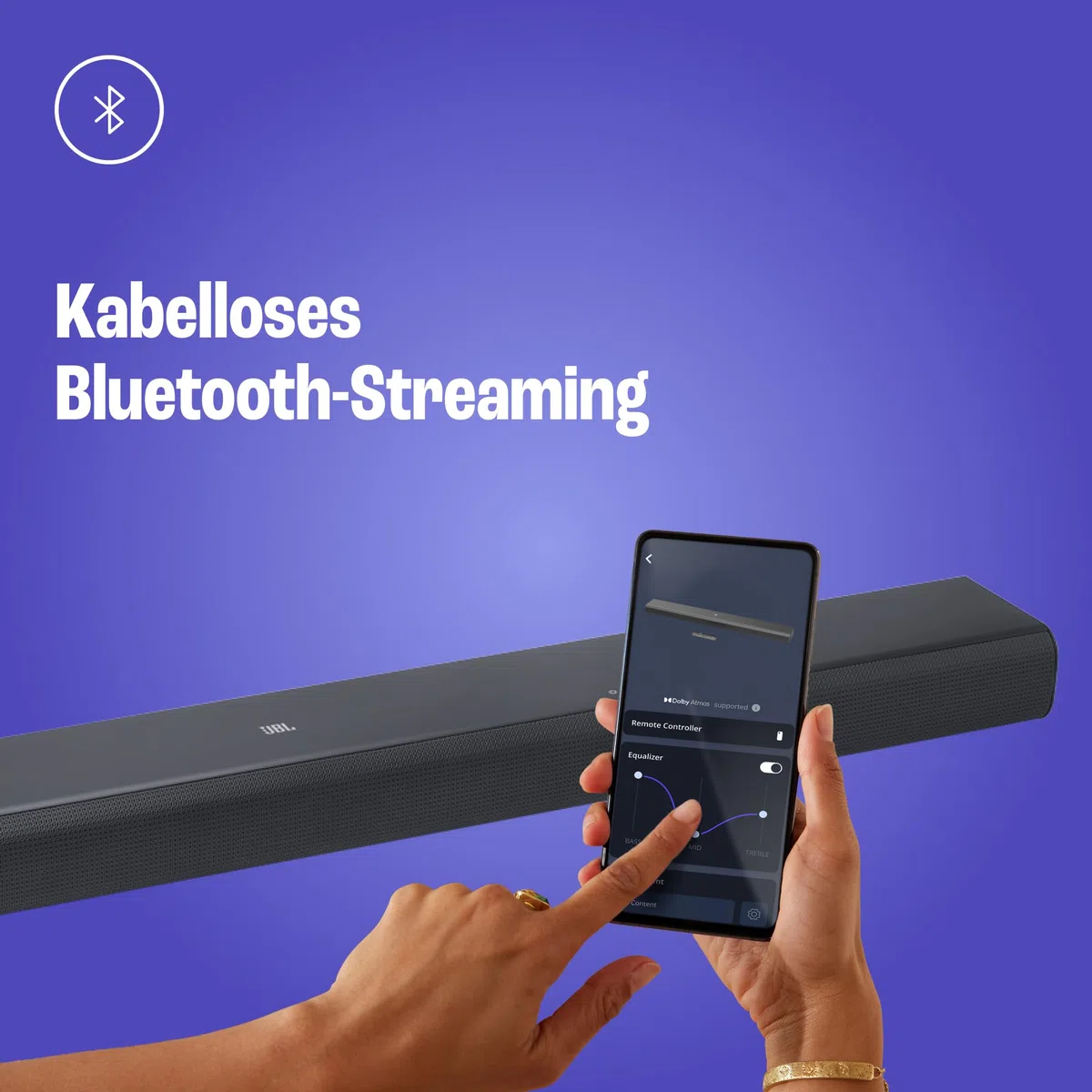 JBL Cinema SB 510 3.1-Kanal-Soundbar mit integriertem Subwoofer Dolby Audio Bluetooth Schwarz