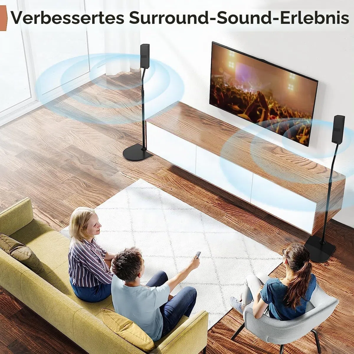 Höhenverstellbarer Ständer für Bose-Lautsprecherständer mit Slideconnect Halterung, für Bose Surround Lautsprecher, Surround 700, OmniJewel Lifestyle 650, CineMate GS Serie II, für Bose OmniJewel