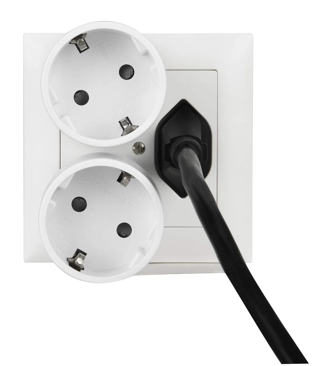 Electraline 70040 Reiseadapter (Schuko) 2 Europa in die 3 Pins Schweiz, weiß