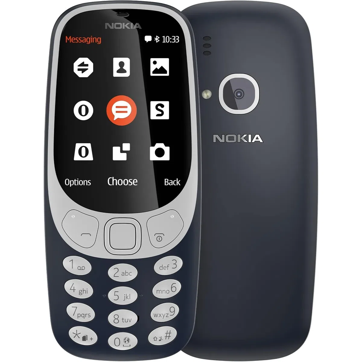 Nokia 3310 2G Mobiltelefon (2,4 Zoll Farbdisplay, 2MP Kamera, Bluetooth, Radio, MP3 Player, Dual SIM) Dark Blue, Dark Blau, 0.016