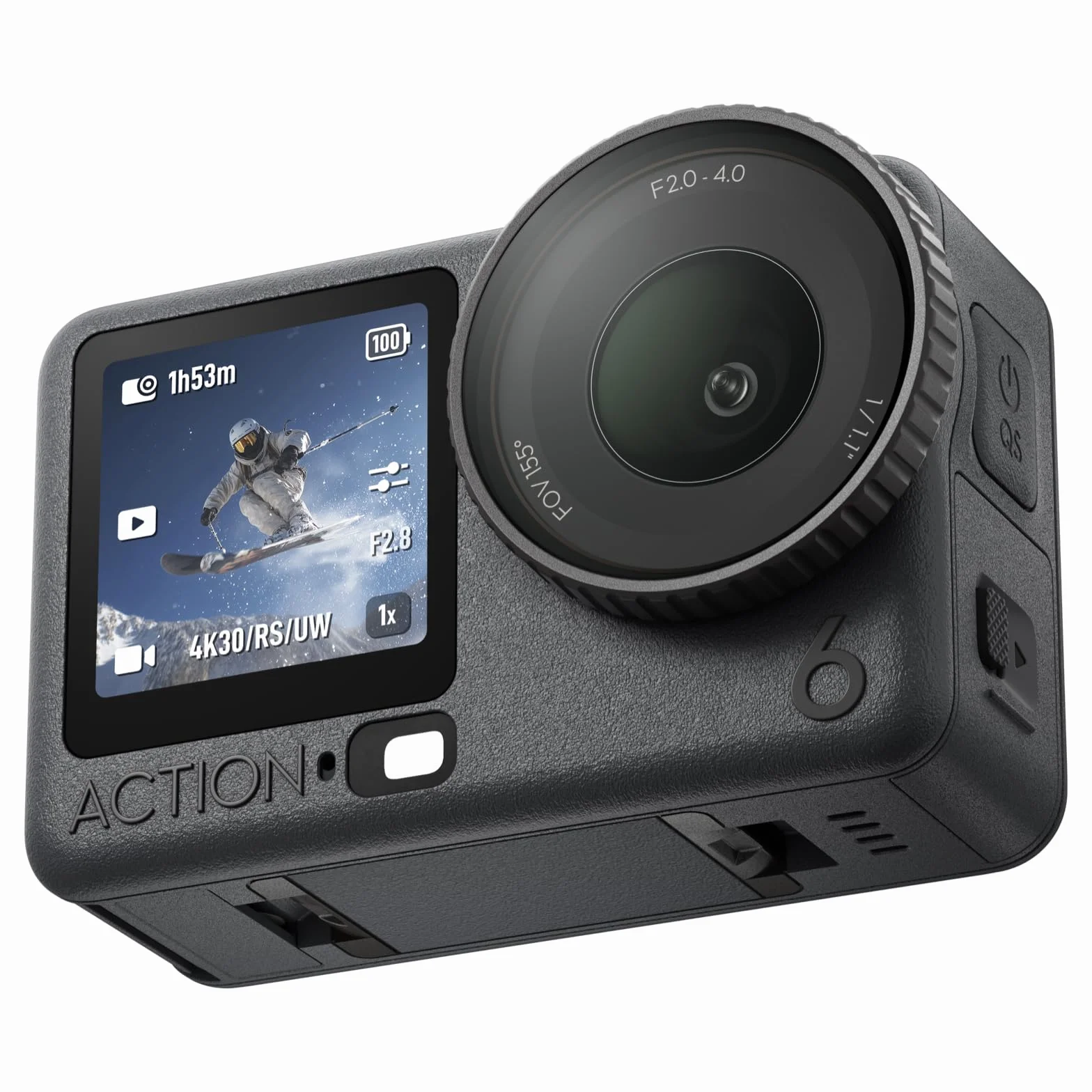 DJI Osmo Action 6 Standard Combo Unterwasser-Action-Cam 1/1,1-Zoll-Quadratsensor 50 GB Speicher Variable Blende f/2,0 bis f/4,0 kältebeständig 4 Std. Akkulaufzeit 8K