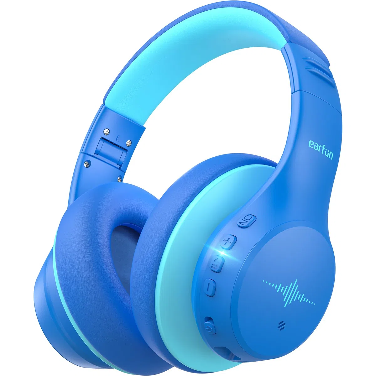 EarFun Bluetooth Kinder Kopfhörer, Noise Cancelling Kopfhörer Kinder, 74/85/94 dBA Sichere Lautstärke, 120H Akku, HD MIC, Bluetooth 5.4, Weich, Faltbar, Over Ear Kopfhörer für Schule/Reisen/Flugzeug