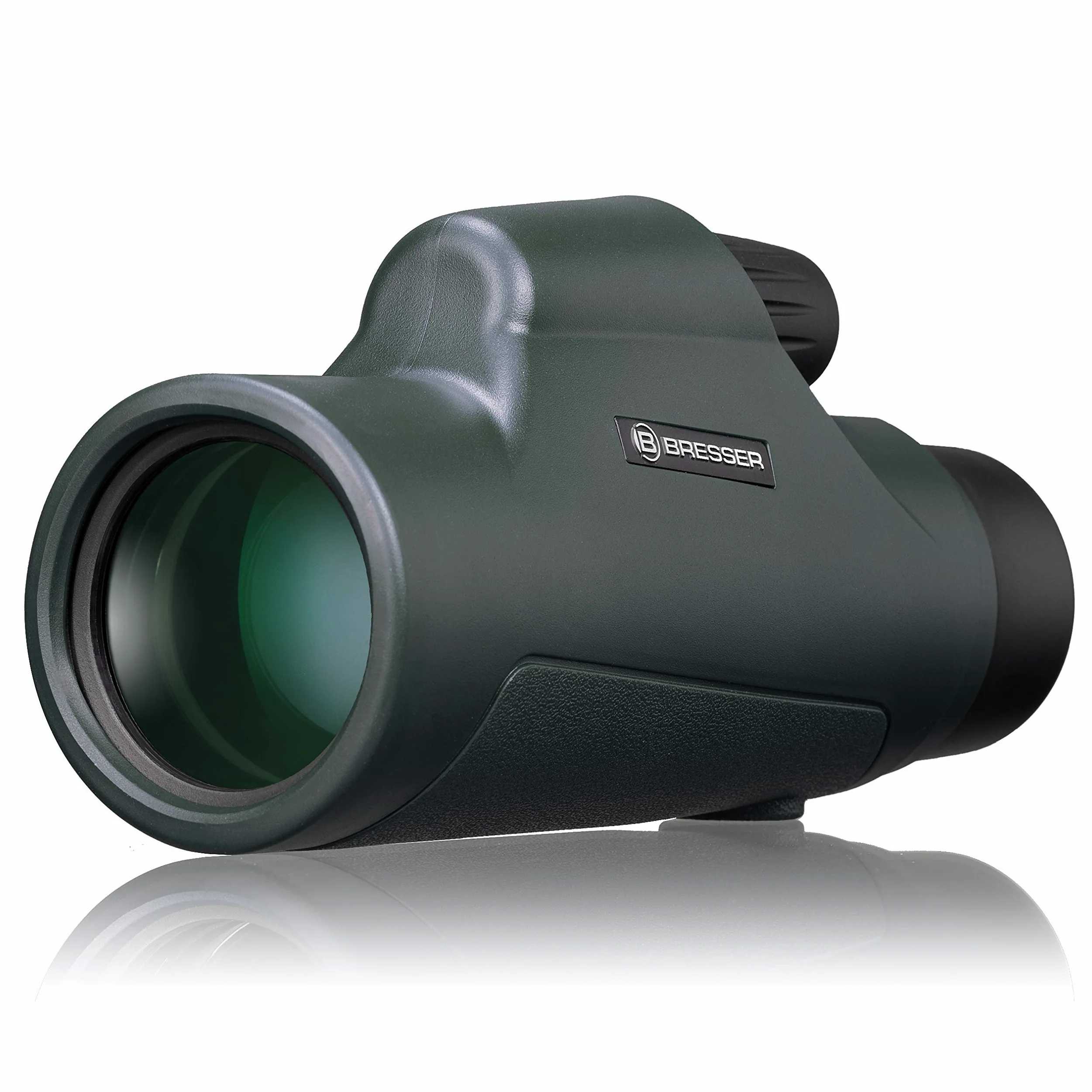 Bresser 10x42 Monokular Wasserdicht, Dachkant Optik, Robuste Gummiarmierung, Mehrschichtvergütung, inkl. Trageschlaufe und Tasche, Ideal für Naturbeobachter
