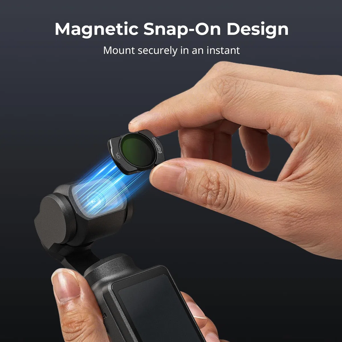 SMALLRIG Magnetisches Weitwinkelobjektiv- & ND- & CPL- & Effektfilter-Set für DJI Osmo Pocket 4/3, 4 Pack Weitwinkelobjektiv, CPL, 1/4 Black Diffusion, verstellbare ND2-32 Filter, HD-Optisc Glas -5834