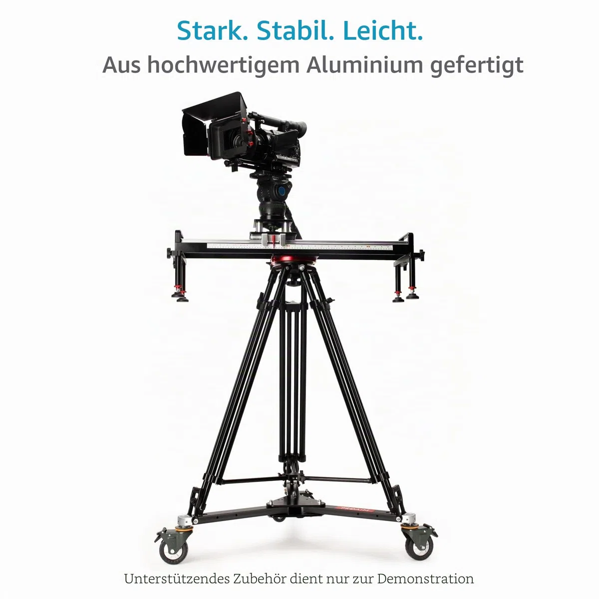 PROAIM Lineo Tragbarer Videokamera-Boden-Dolly - Robuster professioneller Studio-Dolly für Stative mit doppelten Spikes - Unterstützt eine Nutzlast von 500 kg / 1100 lb (P-PRT-D)