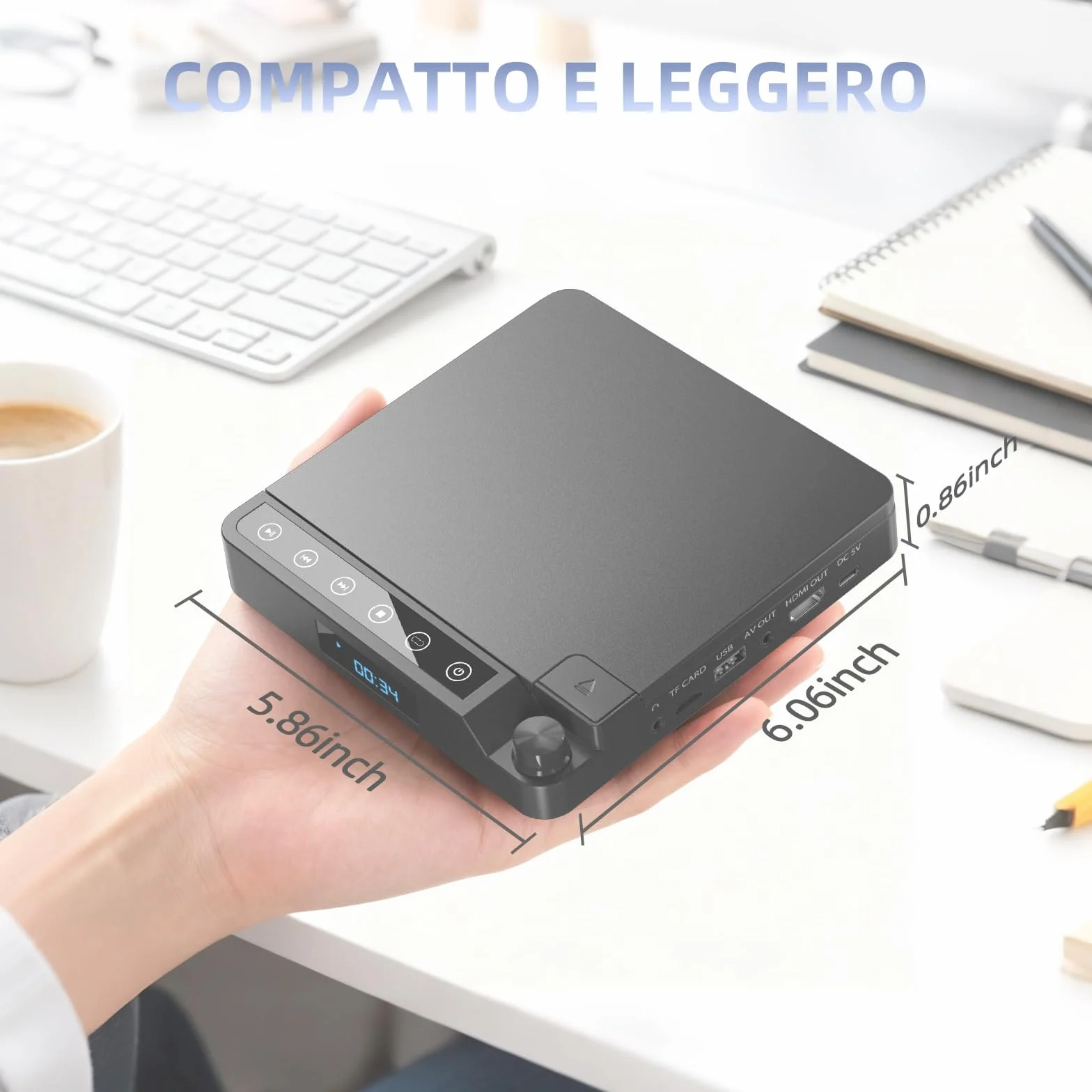 Desobry DVD Player 1080p HDMI AV USB TF-Karte All Region Free