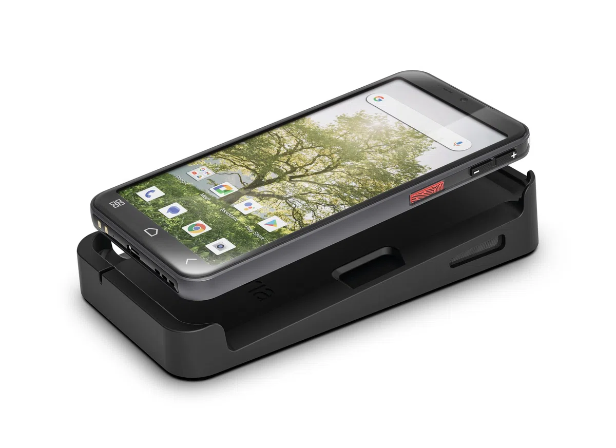 emporiaSMART.7lite Senioren-Smartphone ohne Vertrag, Android 15 Handy mit Notruftaste, 5,45" Touchdisplay, NFC, Fingerabdrucksensor, Hörgerätekompatibel, Großes Display, Einfache Bedienung, Schwarz
