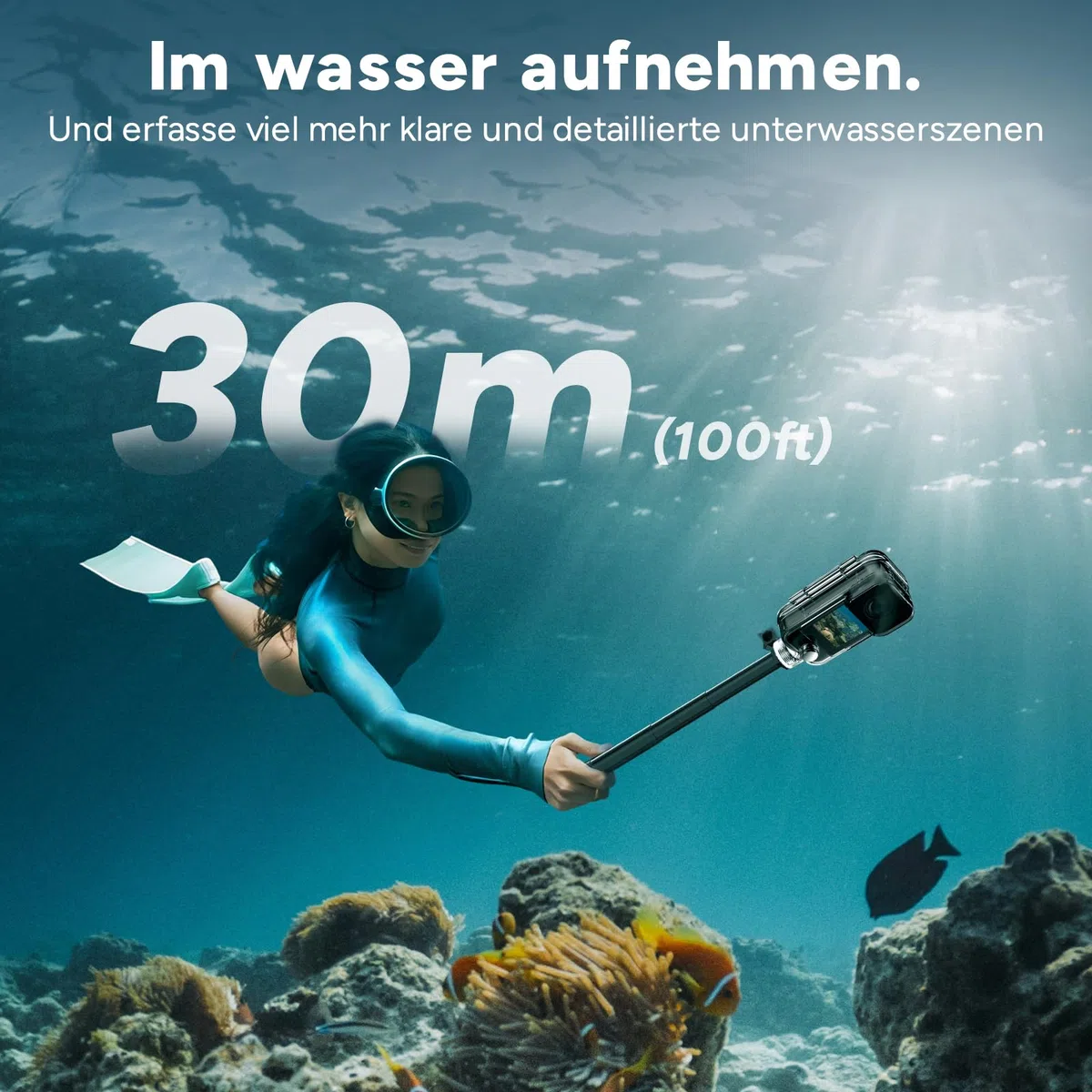 SJCAM C300 Pocket Vlog Kamera Action Cam 4K,7-Stunden Akkulaufzeit, 6-Achsen-Stabilisierung,Dual-Touchscreen-Körperkamera, 30 Meter wasserdicht, für Vlogging Camera YouTube-Live-Streaming