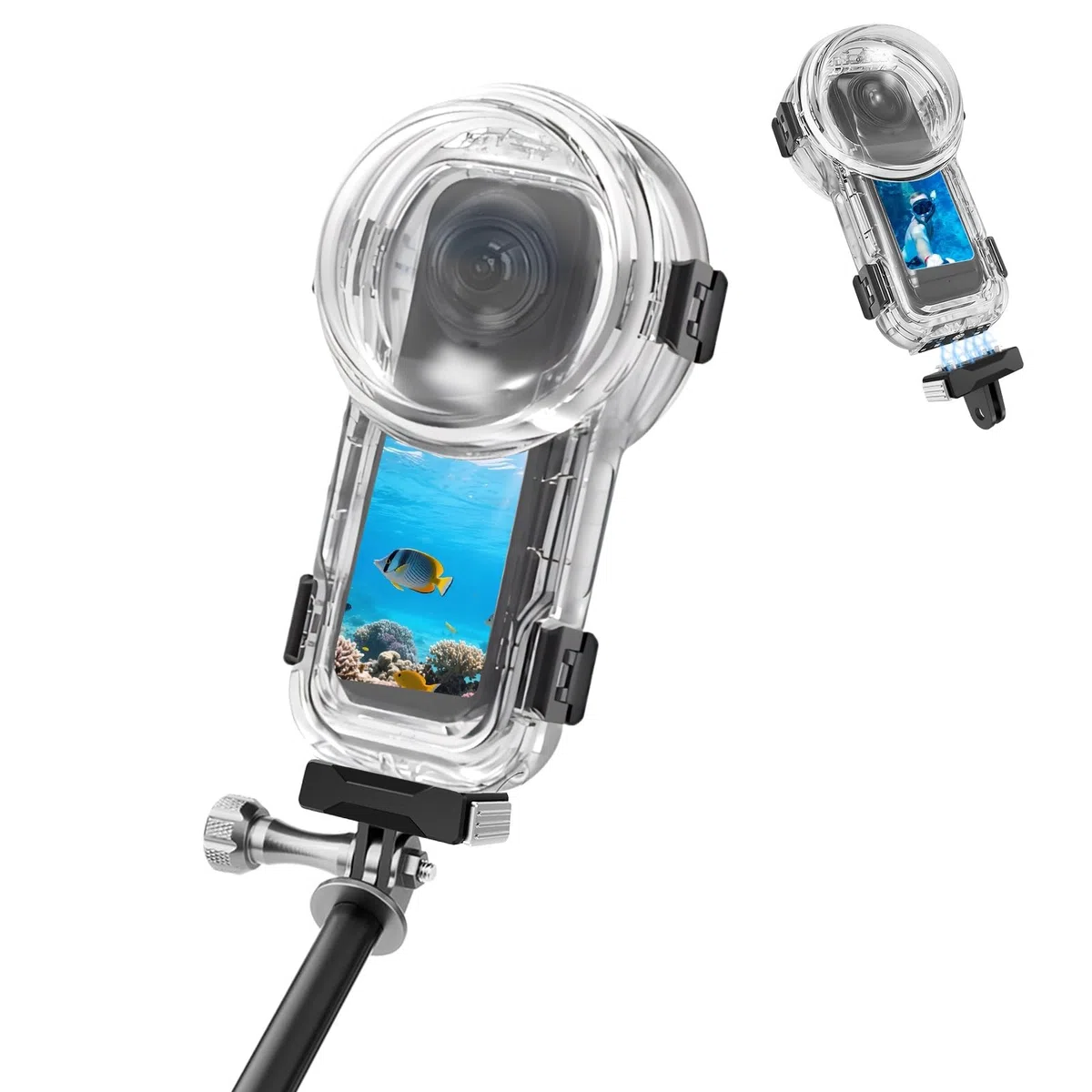 PULUZ – Wasserdichtes Tauchgehäuse 60 m/197 ft für Insta360 X5, Schnellwechsel-Gehäuse für Unterwasserfotografie & Action-Kamera-Schutz