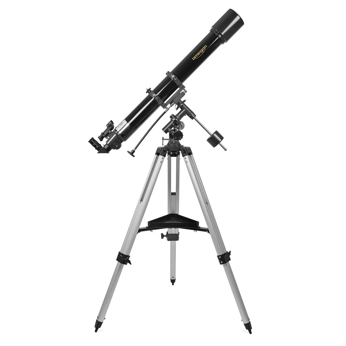 Omegon Teleskop AC 90/1000 EQ-2 | Refraktor für Einsteiger & Fortgeschrittene | 90mm Öffnung | 1000mm Brennweite | präzise EQ-2 Montierung | Mond- & Planetenbeobachtung