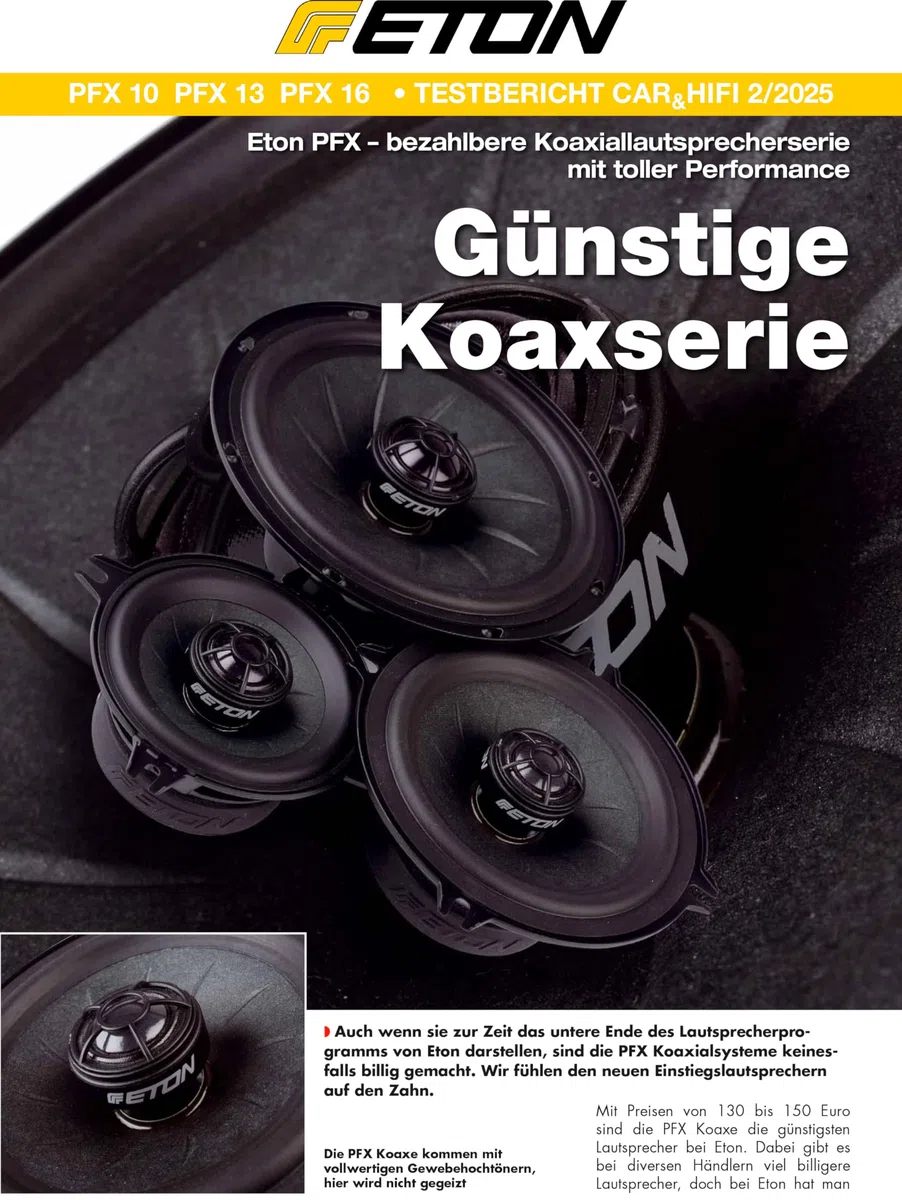 ETON PFX 10 – Klangstarkes 10 cm / 4“ Koaxial System, Auto Lautsprecher für Front oder Heck, Soundsystem mit 80 Watt, geeignet auch für Wohnmobile, Busse, Transporter, 1 Paar