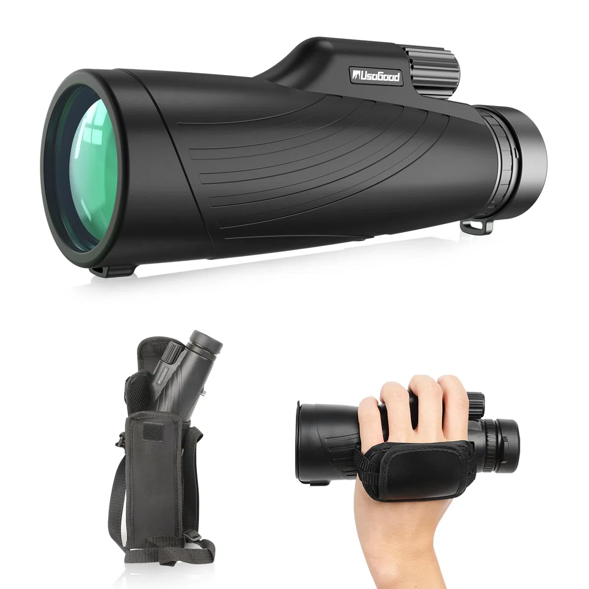 Usogood 12x52 Monokular Teleskop Erwachsene,HD Monokular Fernrohr mit BAK4 Prisma und FMC Beschichtung, für Vogelbeobachtung, Wandern