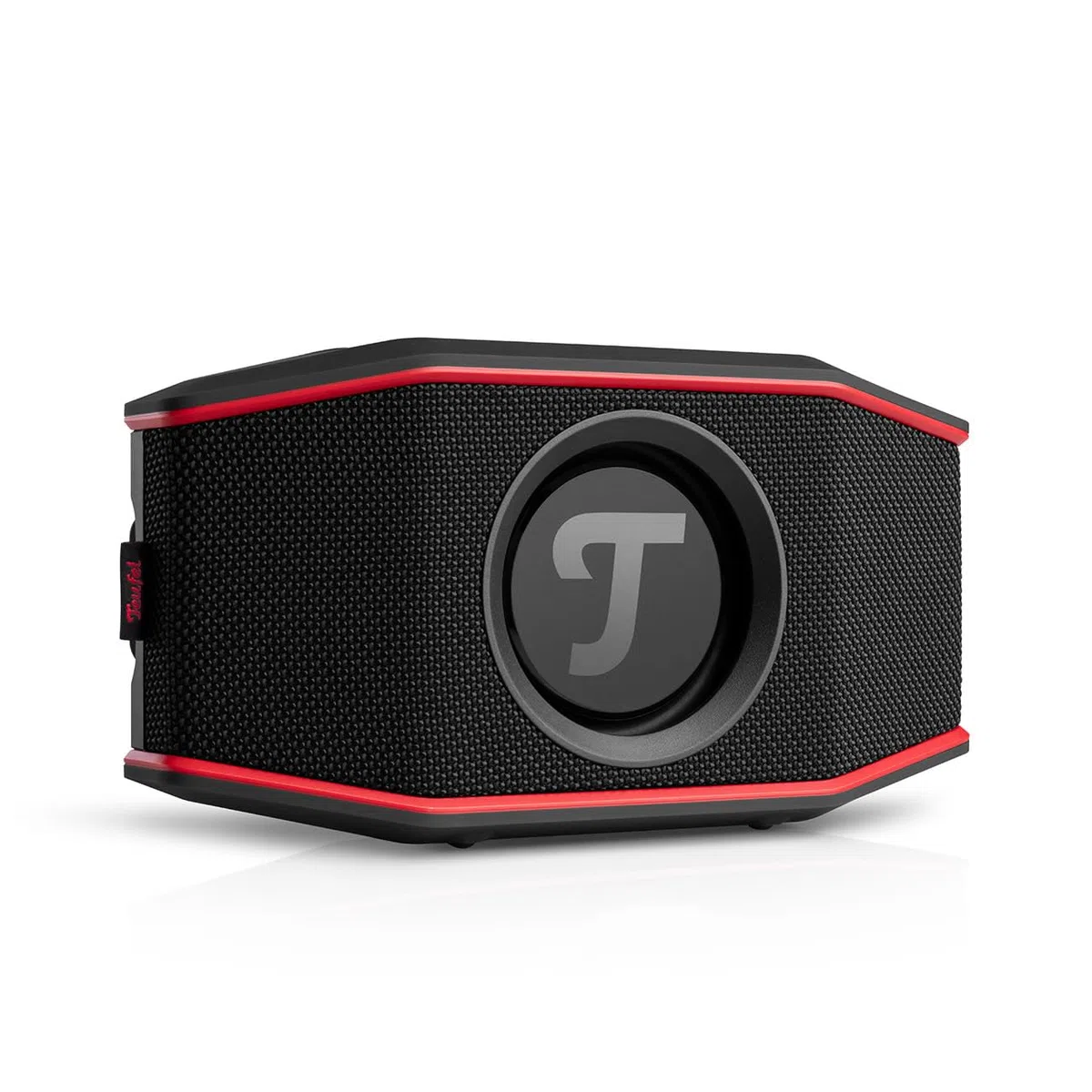 Teufel ROCKSTER GO 2 Bluetooth Speaker - Tragbarer Lautsprecher für draußen, mit Langer Akkulaufzeit (28 h), Wasserdicht IP67, Wireless Musikstreaming, USB Soundcard, Outdoor - schwarz/rot