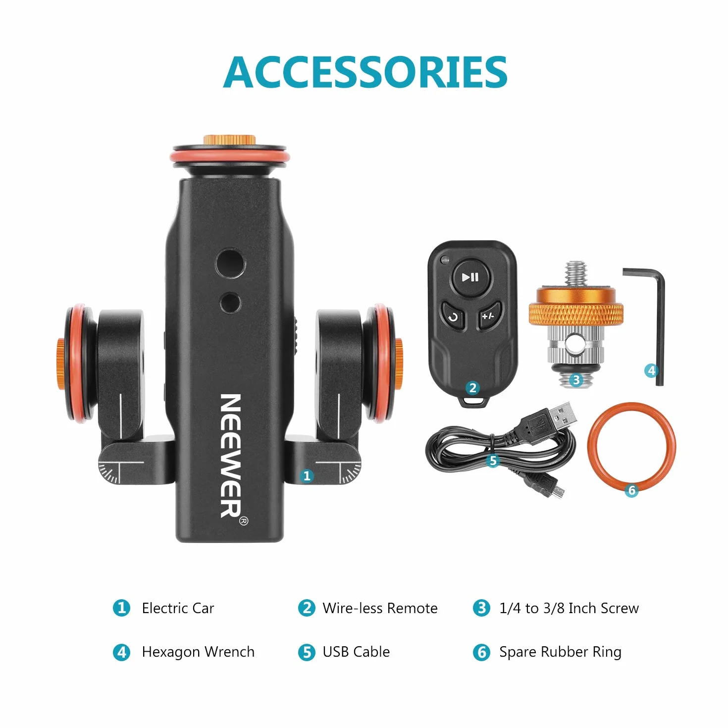 NEEWER 3 Räder Drahtloser Videokamera Stativ Dolly,3 Gang Motorisierte Elektrische Schiene Dolly Auto mit Fernbedienung,Kompatibel mit DSLR Kamera Camcorder Gopro iPhone Smartphone(Schwarz)