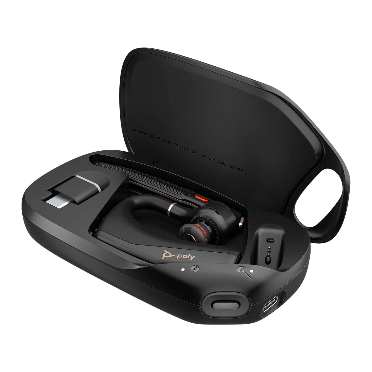 Poly Voyager Legend 50-M UC Bluetooth-Headset NoiseBlockAI WindSmart Smart-Sensor 10 Stunden Akkulaufzeit Geräuschunterdrückung Ladeetui Schwarz