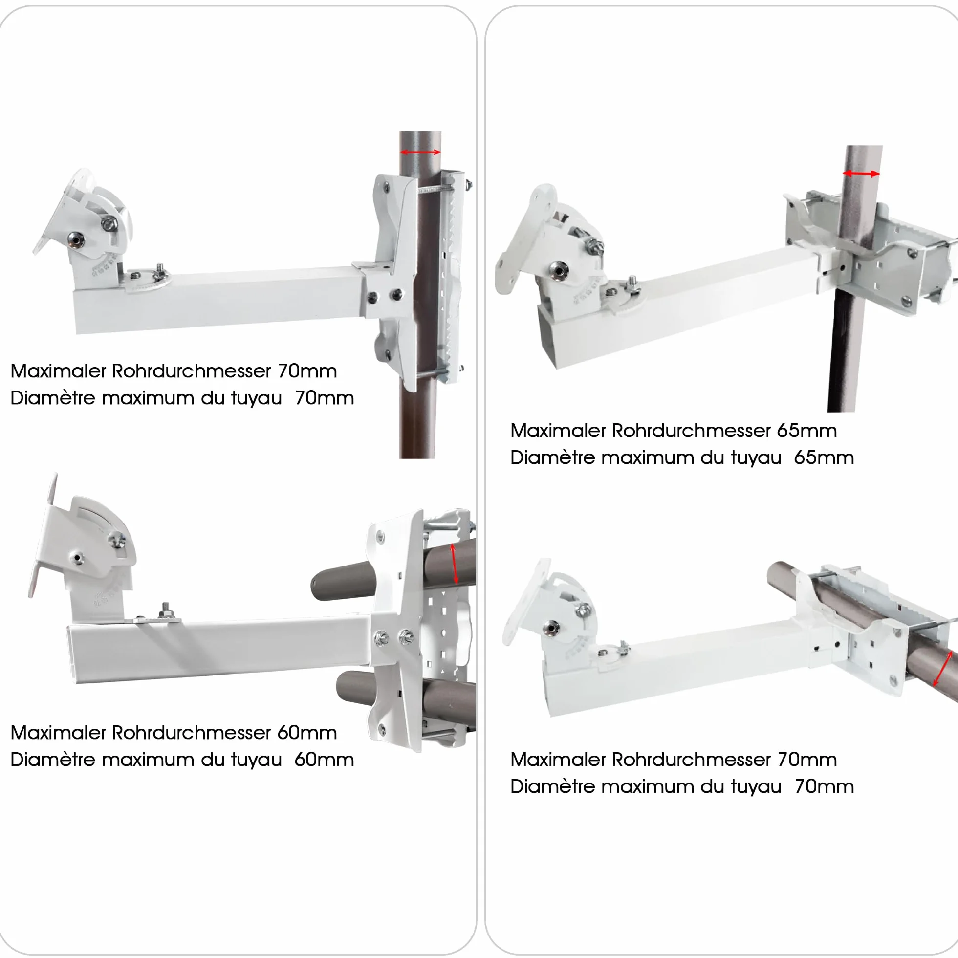 POWERSAT - Flache Satellitenschüssel, 2 Anschlüsse/ 4 Anschlüsse, ideal für ASTRA 1(19.2 E) Satelliten-TV, robuste Satellitenantenne, wetterfest, ideal für Balkon und Camping(TWIN LNB)