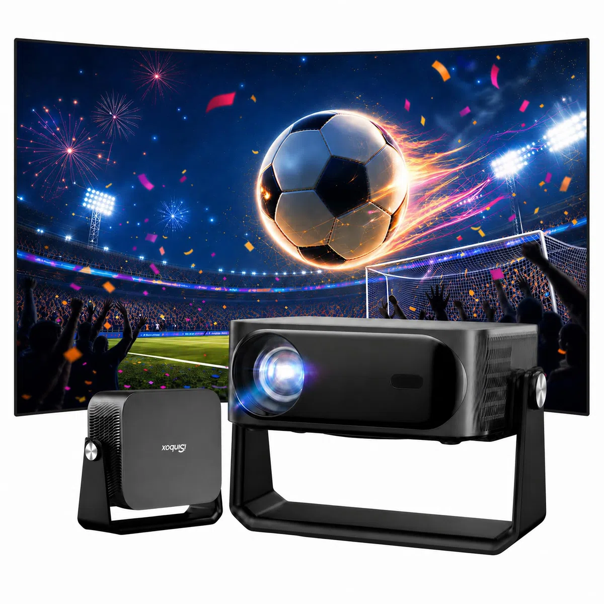 iSinbox 4K Smart Beamer mit Netflix, Autofokus & 6D Trapezkorrektur, Tragbarer Heimkino Projektor, WiFi 6, Bluetooth 5.3, HDR10+
