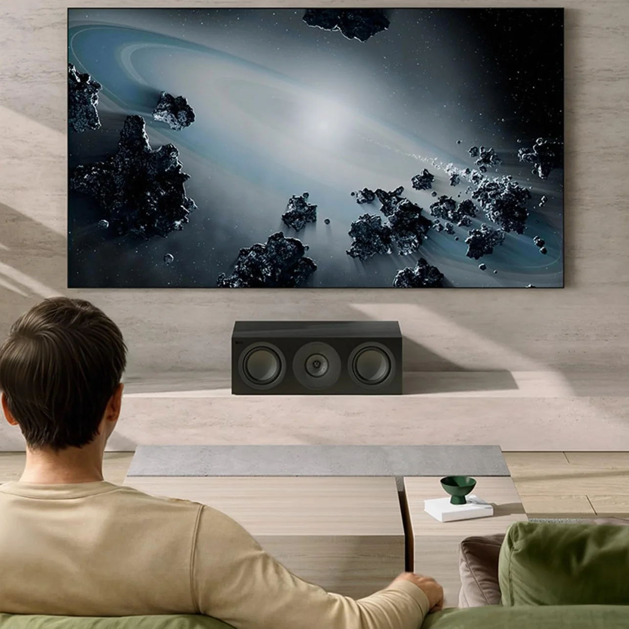 KEF Q6 Meta passiver Center- / LCR-HiFi-Lautsprecher, Satin Black | Musik | TV & Heimkino | Gaming | Geschlossene 3-Wege-Box | 10 cm Uni-Q-Treiber mit MAT | Zwei 16,5 cm Tieftöner