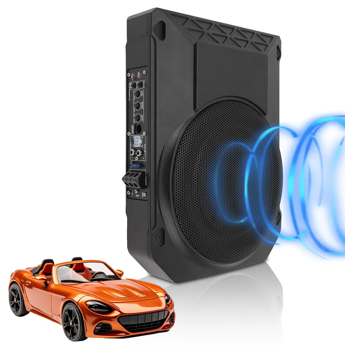 10 Zoll Aktiv Subwoofer Unter Sitz Car Audio Bassbox 800W 2.5 Ohm Ultra Flach Aktiver Auto Subwoofer Mit Verstärker Mit Controller Tiefton Lautsprecher Fahrzeug Sound System Car Truck SUV