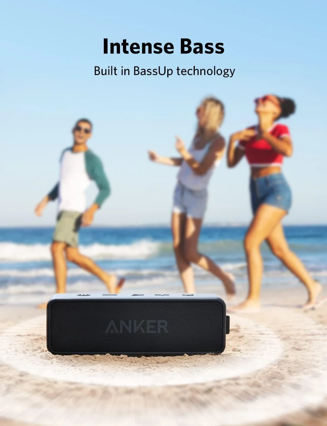 Anker SoundCore 2 Bluetooth Lautsprecher, IPX7 Wasserschutz, 24h Wiedergabe, 20m Reichweite