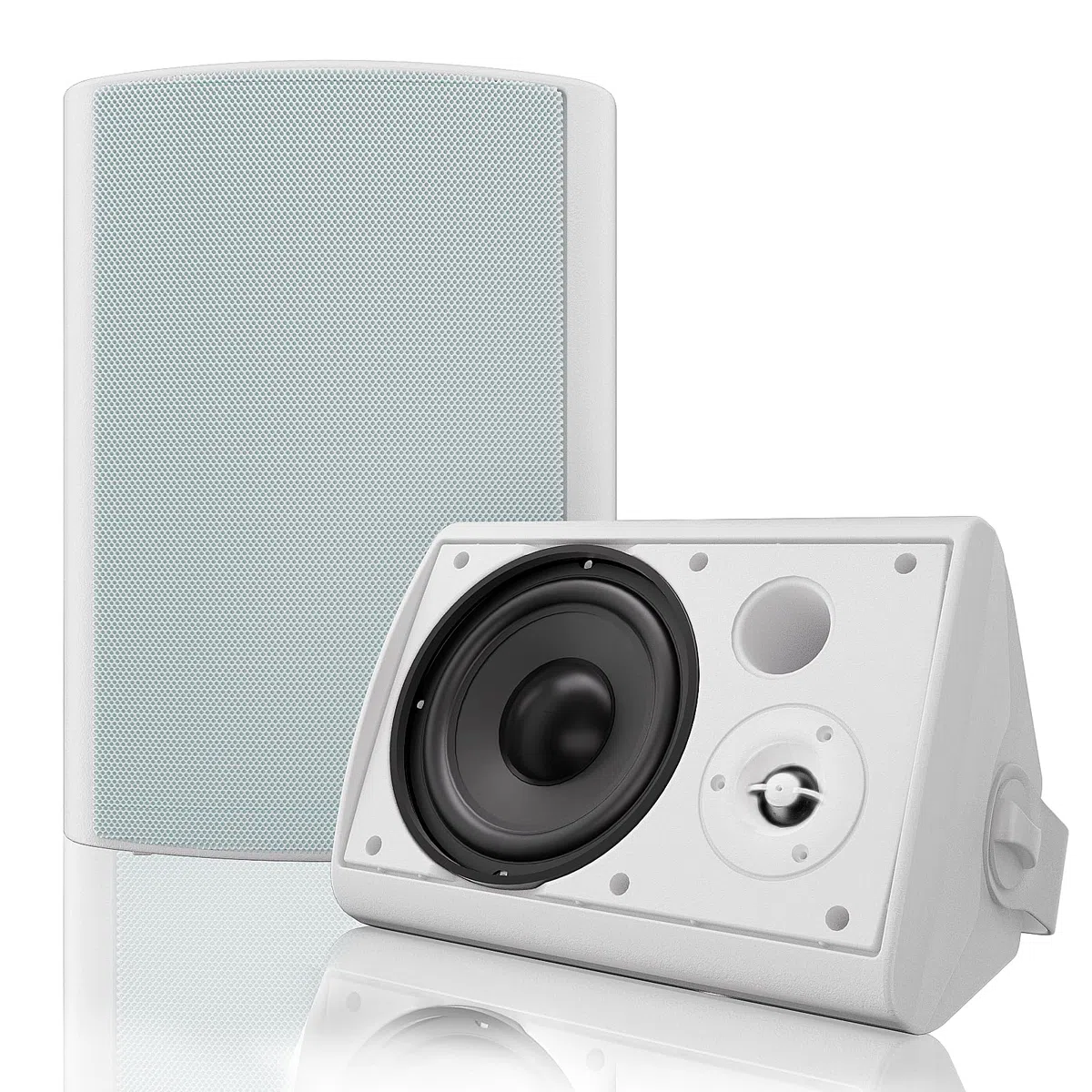 Herdio 6,5 Zoll 400 Watt Bluetooth Outdoor-Lautsprecher Wasserdicht Außenlautsprecher für Garten,Terrasse, Restaurant (Weiß)