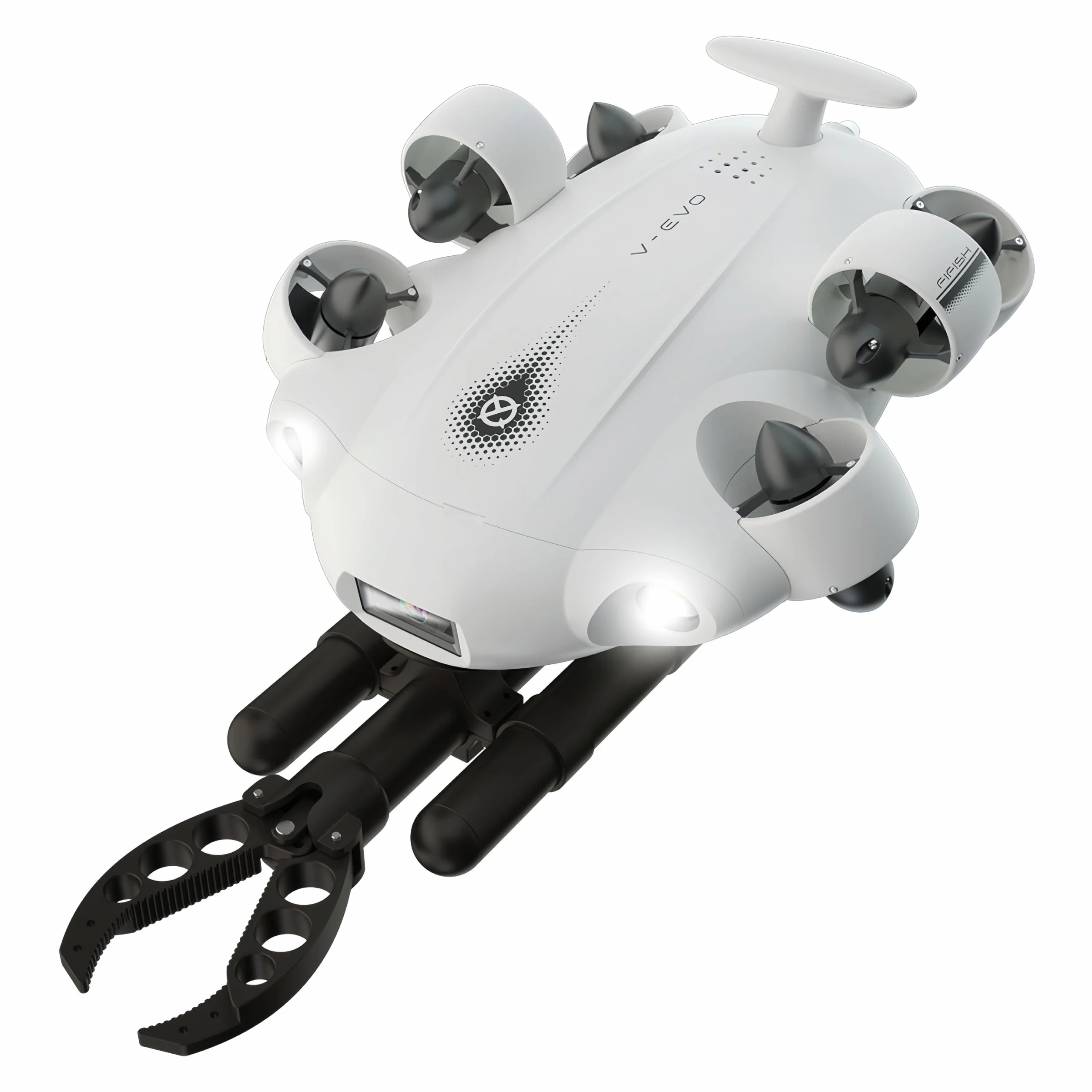 FIFISH V-EVO 4K Unterwasser-Drohne mit Roboterarm AI-Visionssperre 360° allrichtungsfähige Bewegung 100M Tauchen Unterwasser-ROV (Roboterarm hinzufügen)