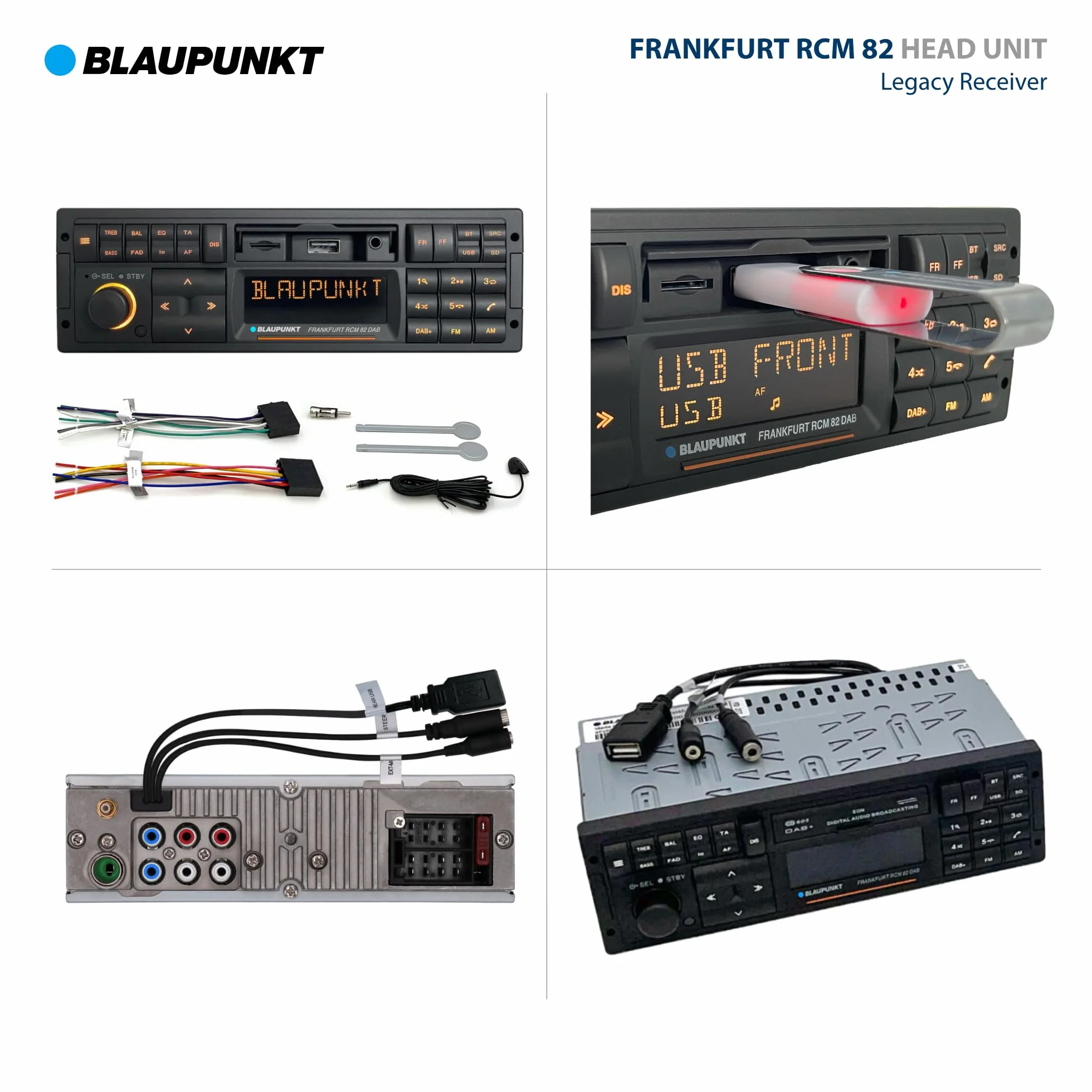 Blaupunkt Frankfurt RCM 82 DAB,1-DIN Autoradio, DAB+, Bluetooth, AUX; USB, SD-Karteneingang, Lenkradfernbedienung, Freisprecheinrichtung, Equalizer, 200 Watt, schwarz