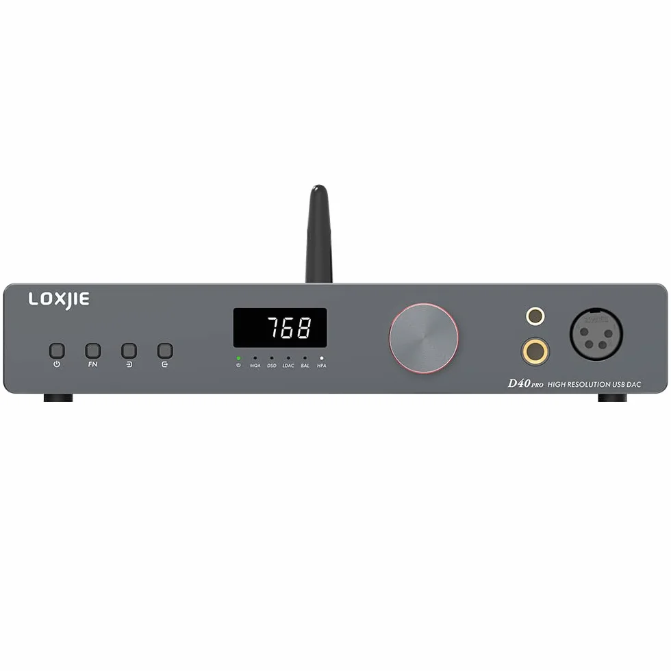 LOXJIE D40 Pro Decoder Kopfhörerverstärker ES 9039MS Pro Chip MQA Full Decoder DSD Bluetooth 5.0 Fernbedienung Grau