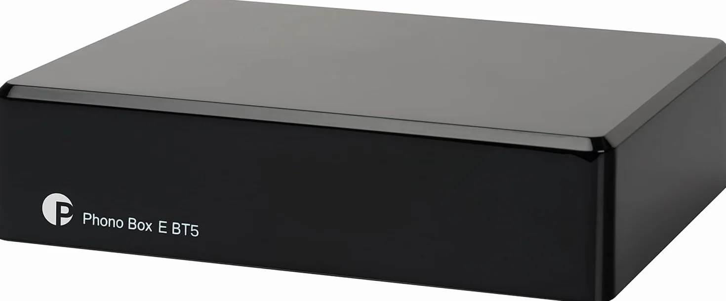 Pro-Ject Phono Box E BT 5, Kabelloses BT5-Streaming mit aptX HD für Phono und Line Quellen, Schwarz