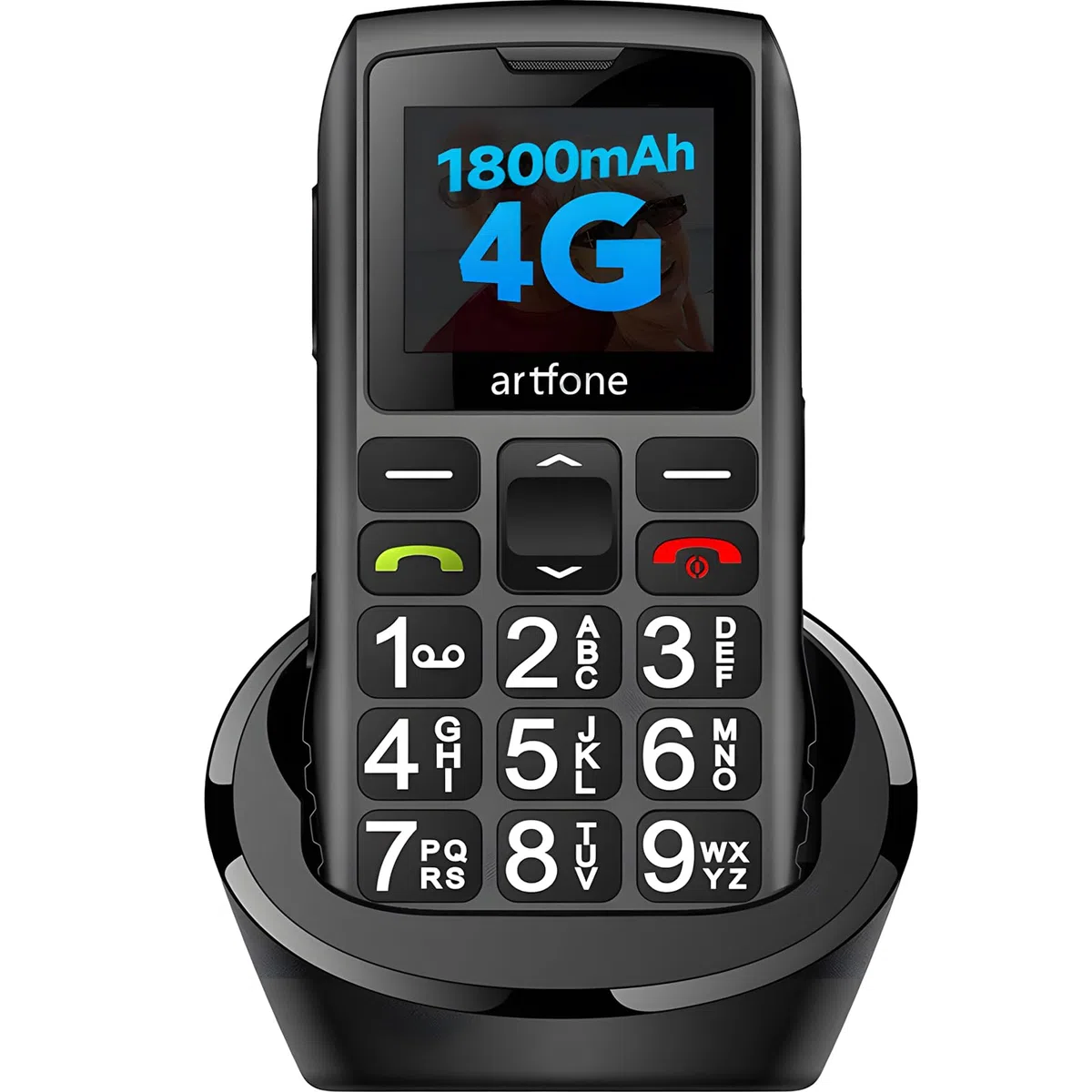 artfone 4G Seniorenhandy ohne Vertrag mit Notruftaste Große Tasten USB-C Tastenhandy 1,77 Zoll Farbdisplay