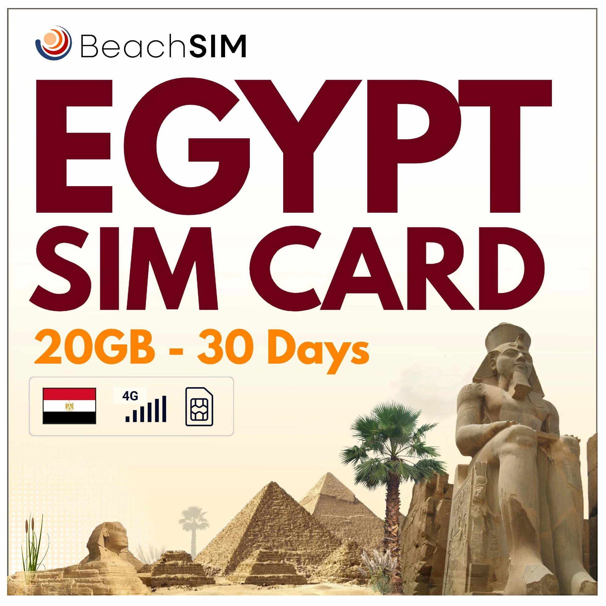 Ägypten SIM Karte 30 Tage 20 GB 4G/5G Prepaid-Daten iOS Android