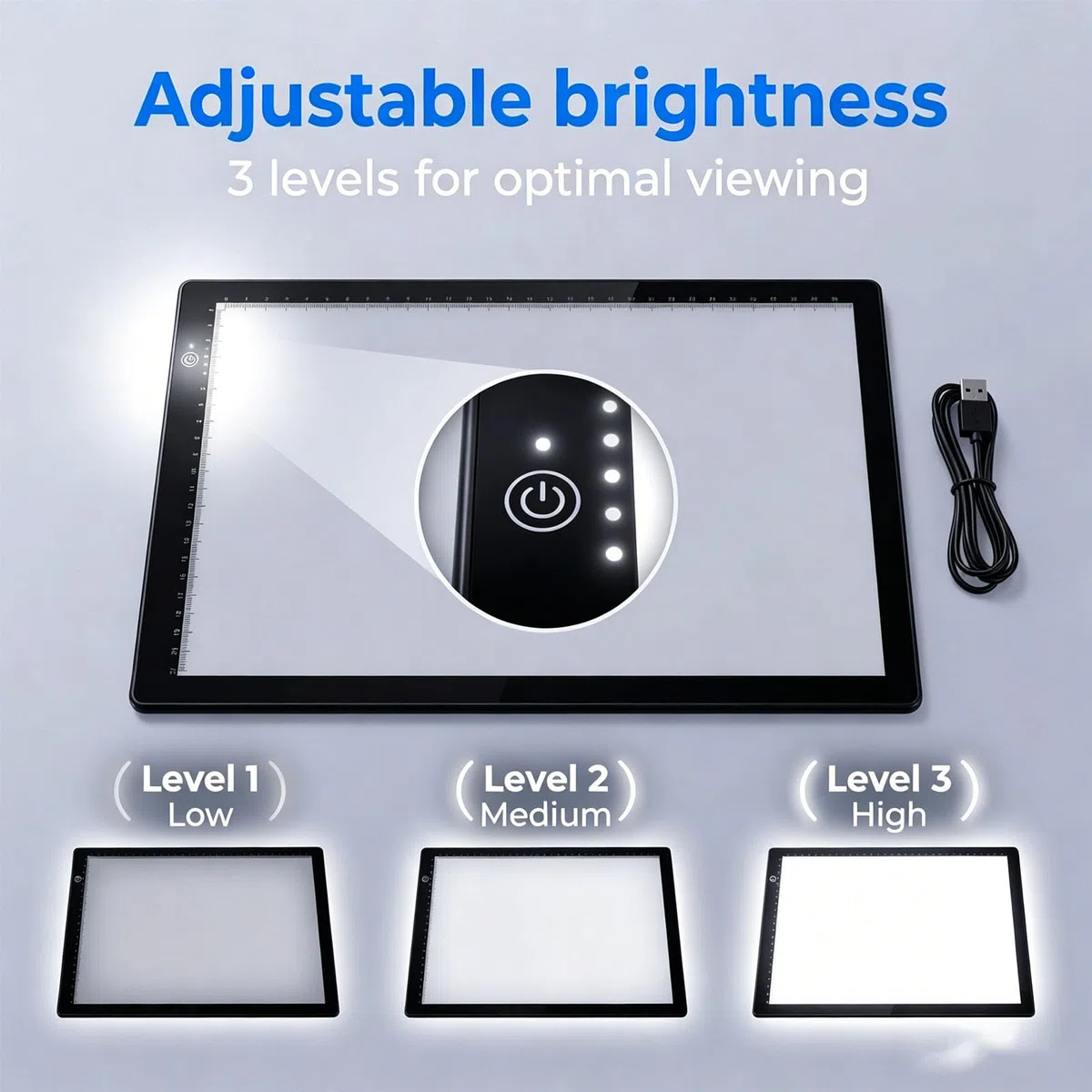 Yctze Diabetrachter, Ultraflacher LED-Lichtkasten Im -Format, Scanner mit 3 Helligkeitsstufen und APP-Bearbeitung, Ideal für Filmnegative und Dias, USB-betrieben, 13,7 X 9,8 Zoll