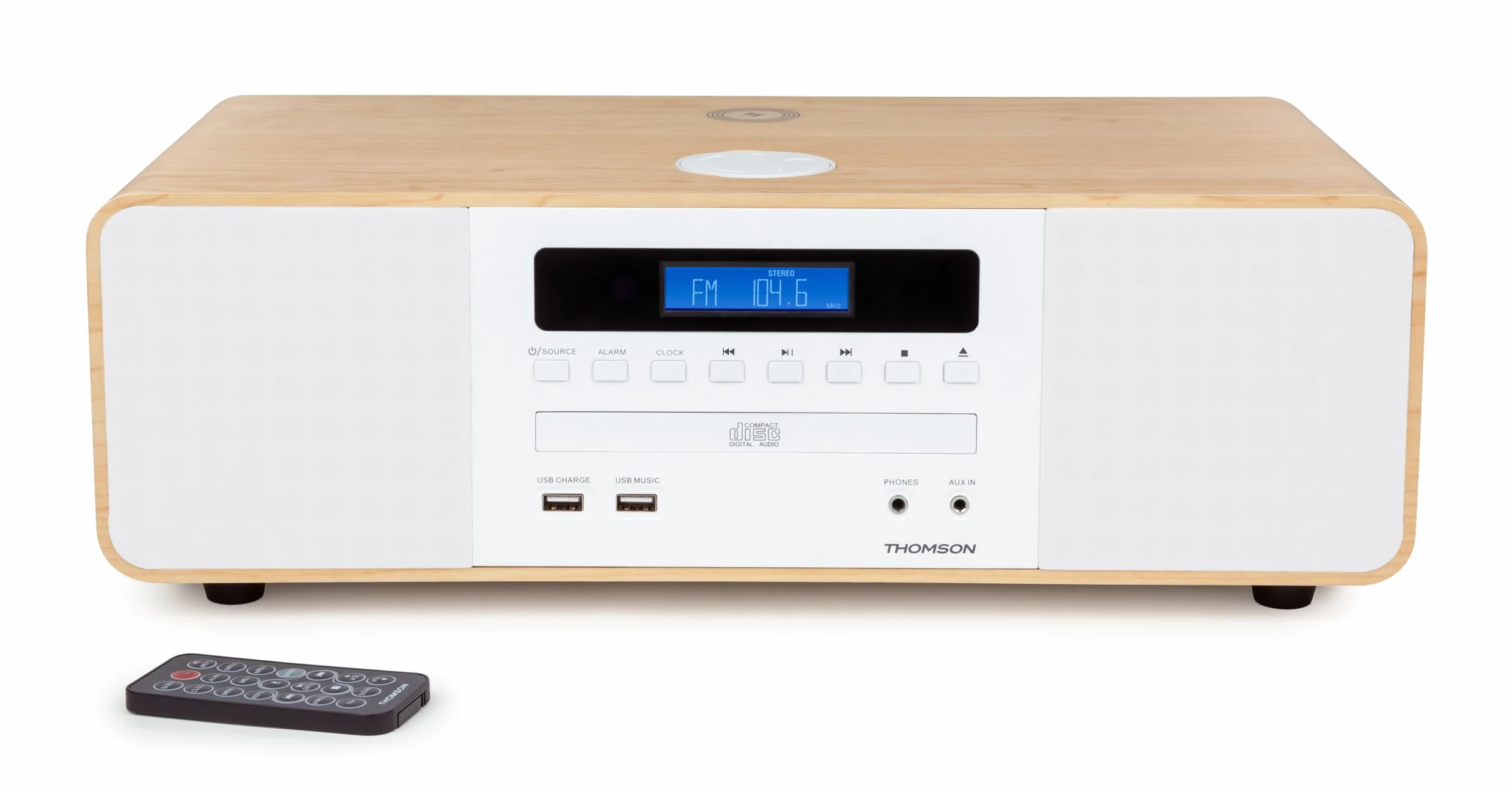 Thomson MIC201IDABBT Home-Stereoanlage Heim-Audio-Mikrosystem Weiß, Holz 60 W - Home-Stereoanlagen (Heim-Audio-Mikrosystem, Weiß, Holz, 60 W, DAB+,FM, Automatischer Suchlauf, Digital)