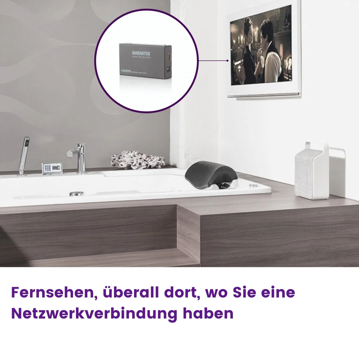 Marmitek MegaView 90 - HDMI over Ethernet Extender 120 m CAT5e CAT6 LAN | Full HD 1080p über bestehendes LAN, 1 Sender auf mehrere Fernseher, Router/Switch, mehrere Empfänger und Plug & Play