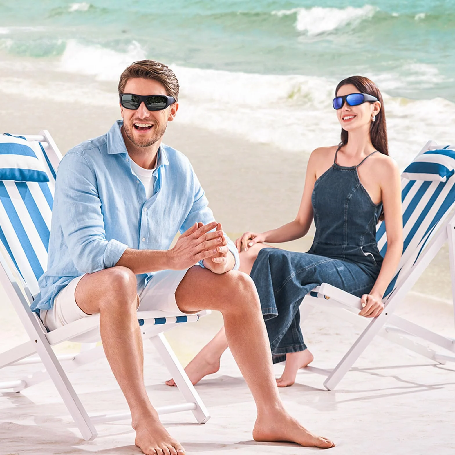 OhO sunshine New Video Sunglasses, 128GB Super Slim 1080P HD Outdoor Sports Action Camera with Built-in Memory and Polarized UV400 Protection Safety Lenses,Unisex Sport Design