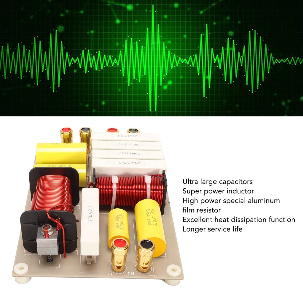 Septpenta 2 Wege Crossover Filter, Integrierte Insurance Guard Höhen, Hervorragende Wärmeableitung, 800 W HiFi Teiler für Einzelne 10 Zoll, 12 Zoll, 15 Zoll, 18 Zoll Bühnenlautsprecher