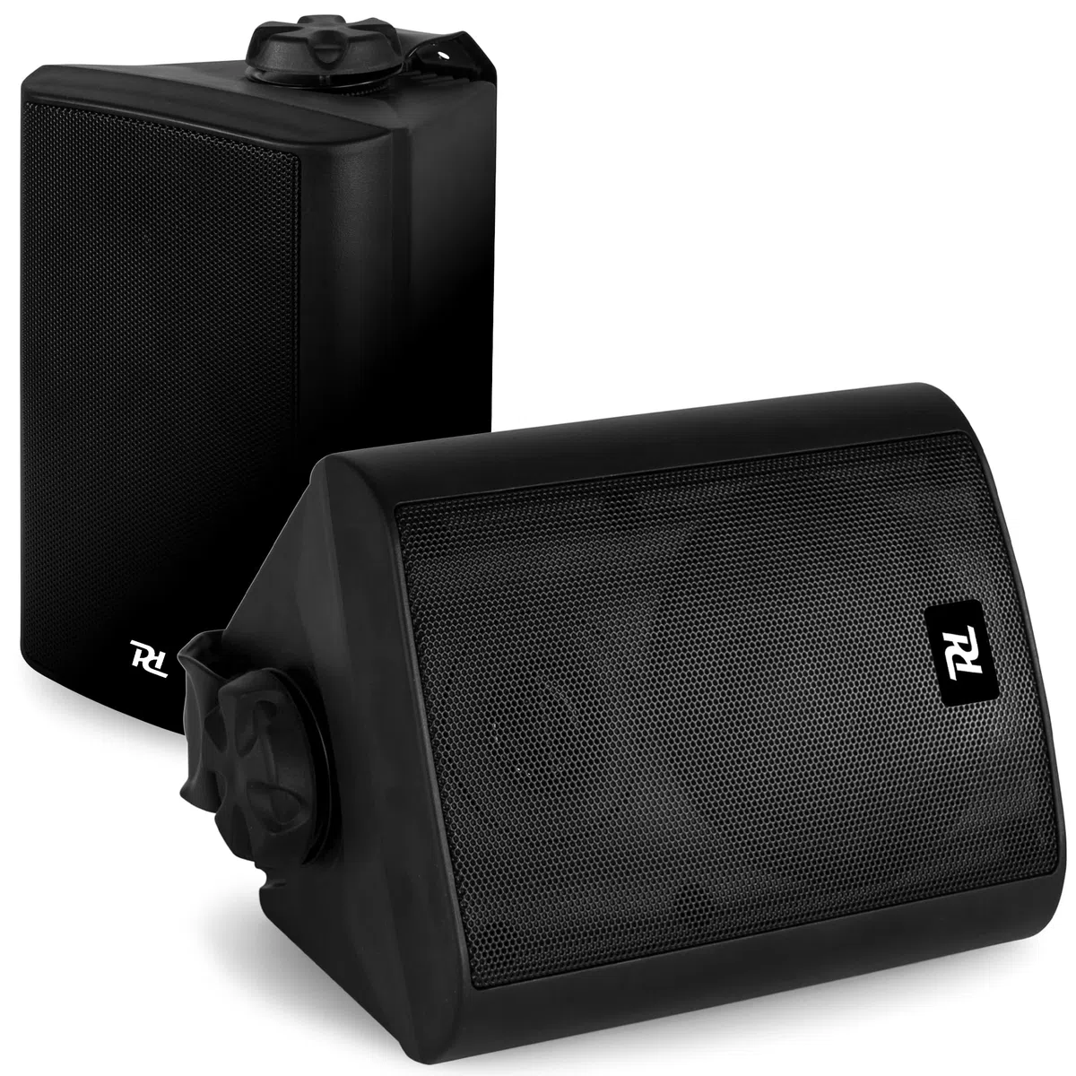Power Dynamics ODS50B - Lautsprecher Boxen - 2er Set - 100 Watt - 2-Wege Wandlautsprecher für die Festmontage an Wand und Decke - Boxen Set für Zuhause, Gastro, Bars, inkl Montagebügel - Schwarz