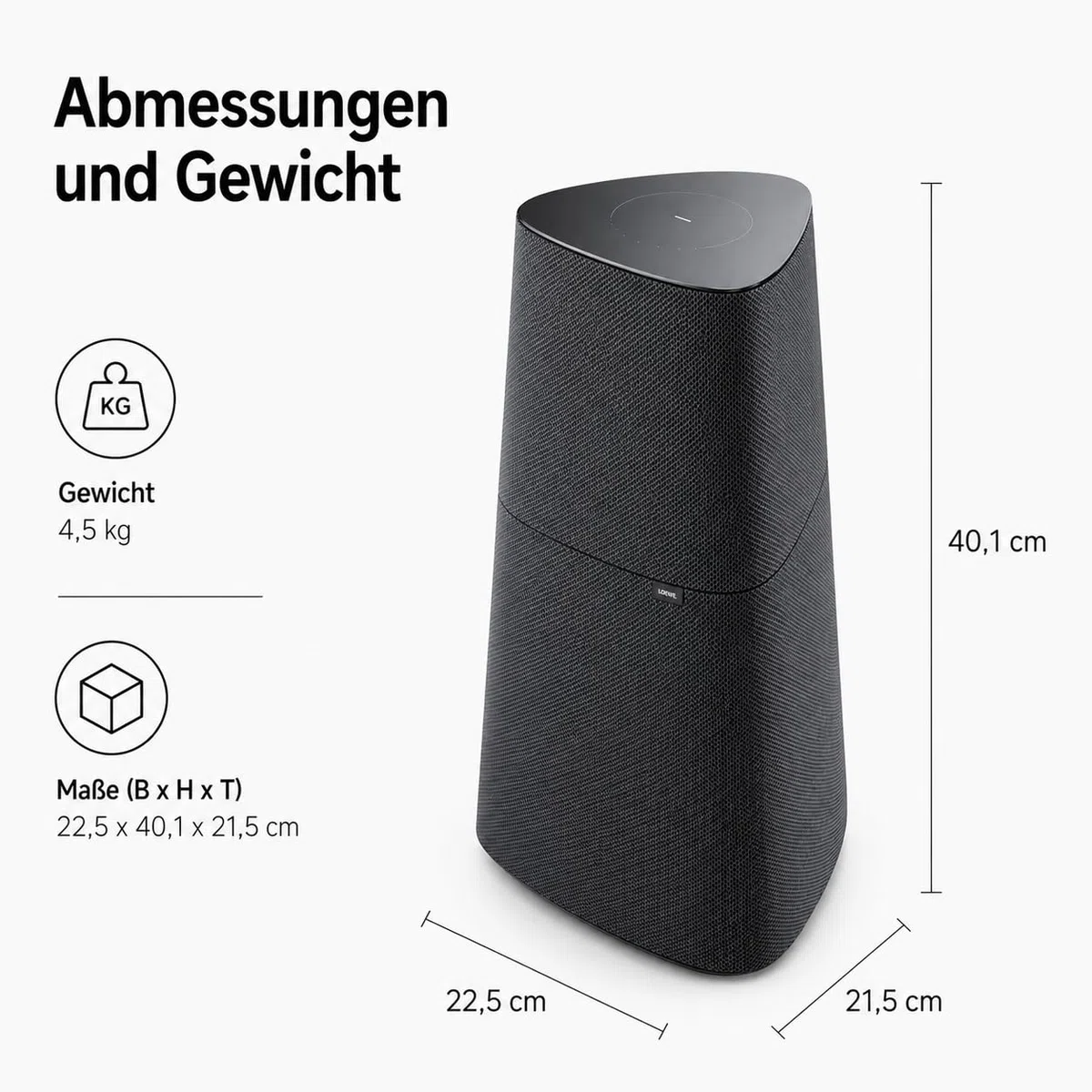 Loewe klang mr5, Basaltgrau, Multiroom Lautsprecher, AirPlay 2, Chromcast, DTS Play-Fi, 180 Watt Gesamtleistung, Kabelloser Lautsprecher